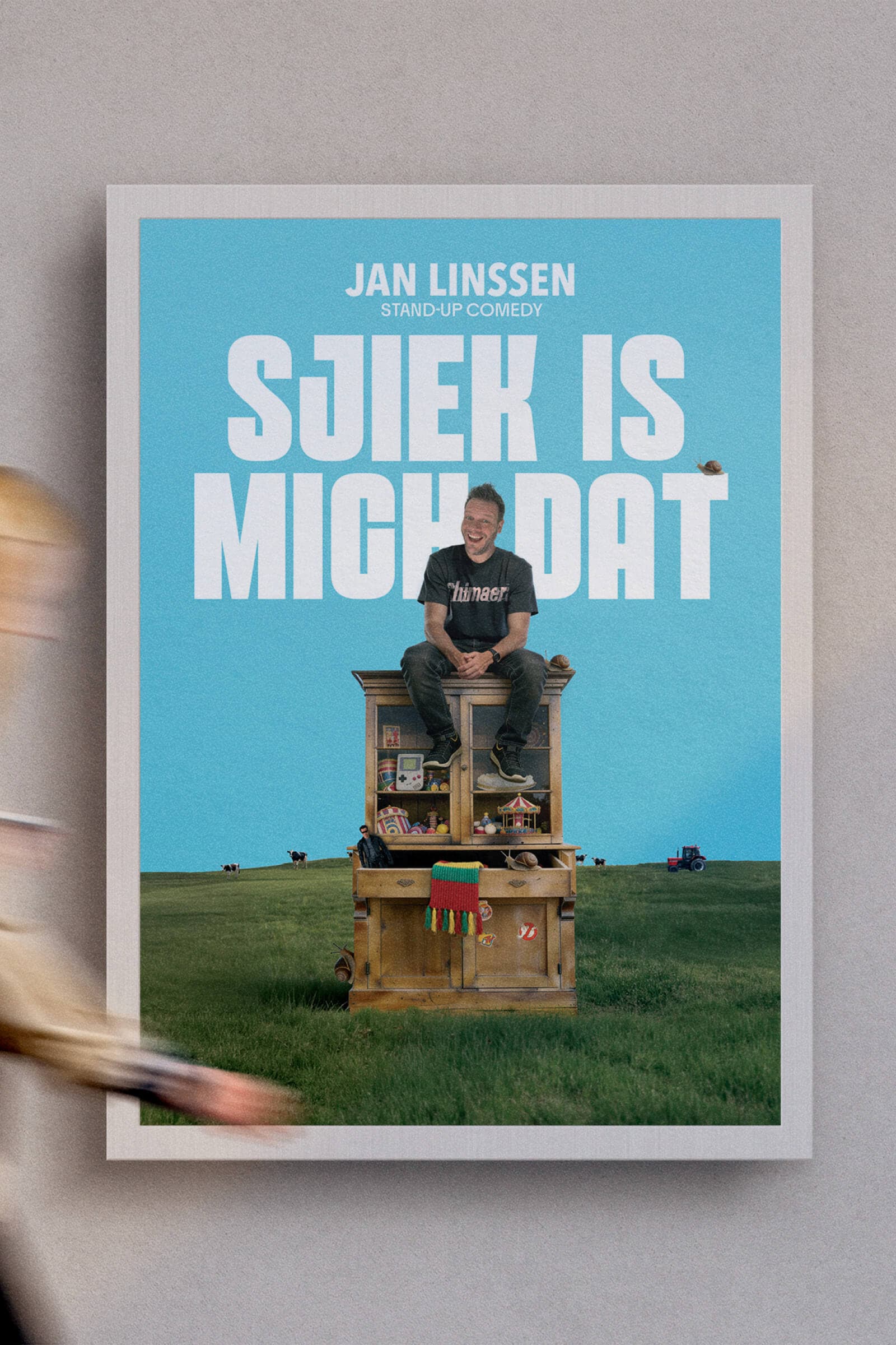 Campangebeeld voor comedyshow Jan Linssen