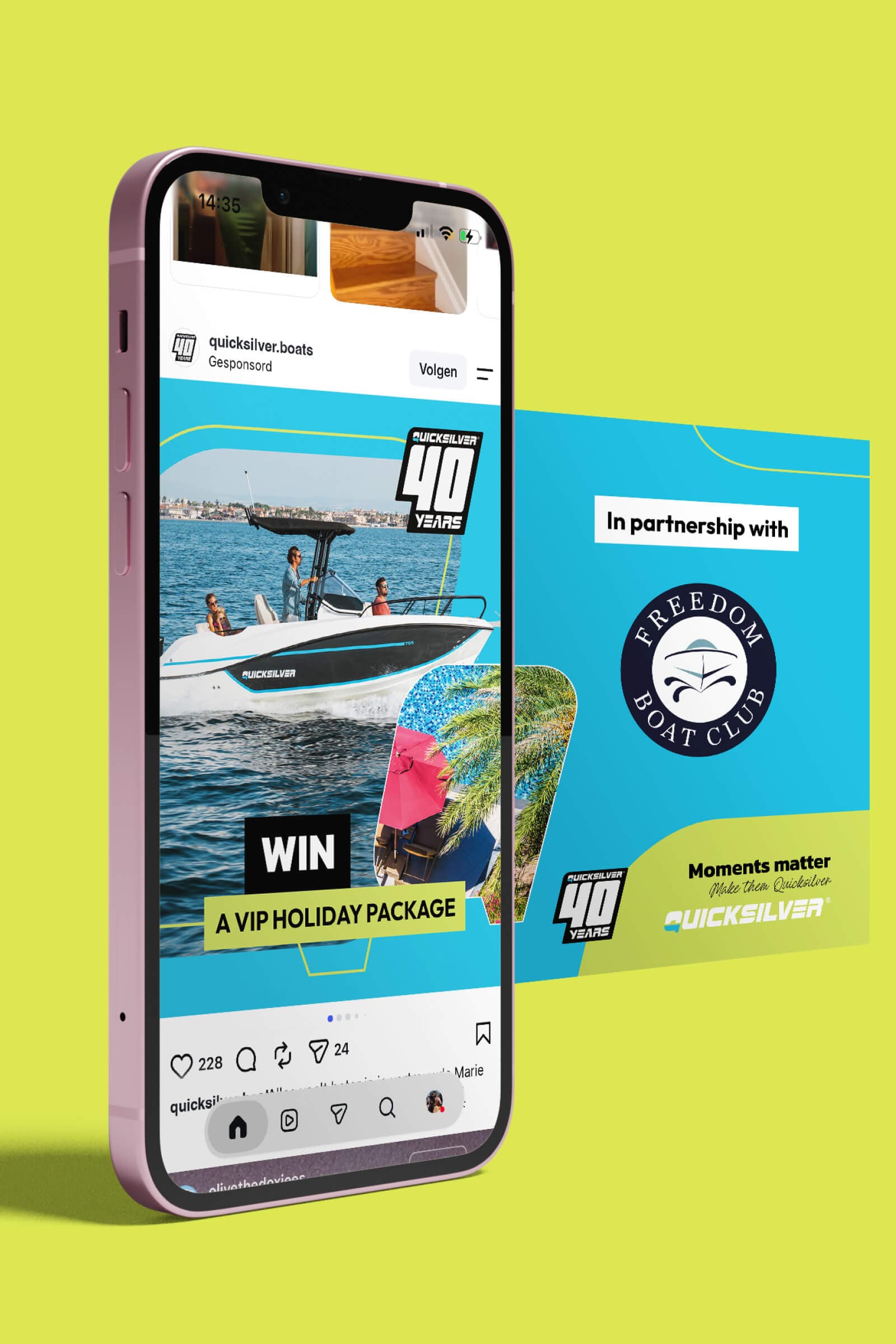 Carrousel social posts voor Quicksilver