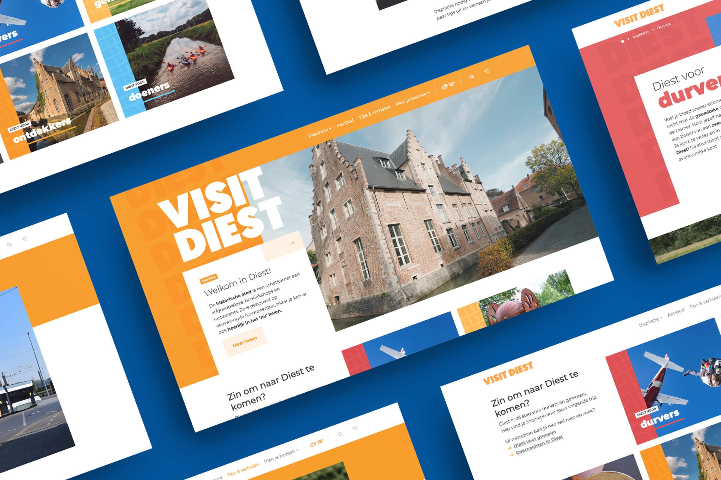 Desktop weergave van website Visit Diest