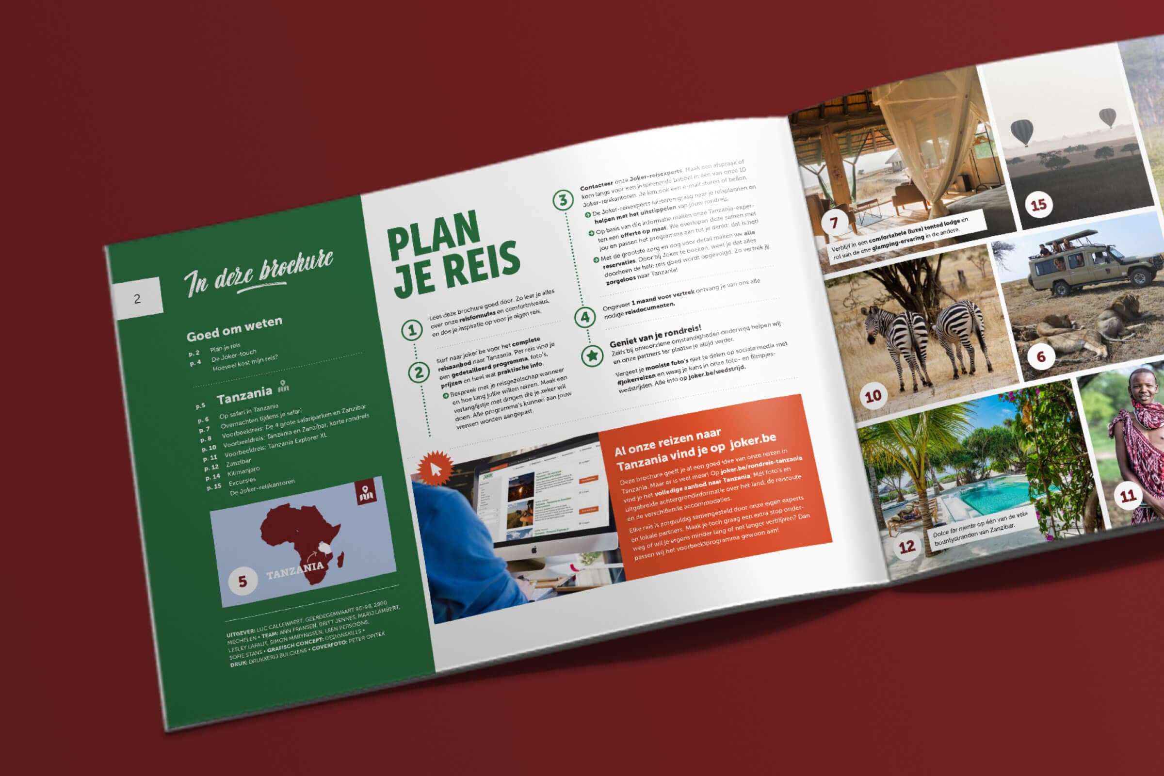 Brochure voor Tanzania reizen voor Joker