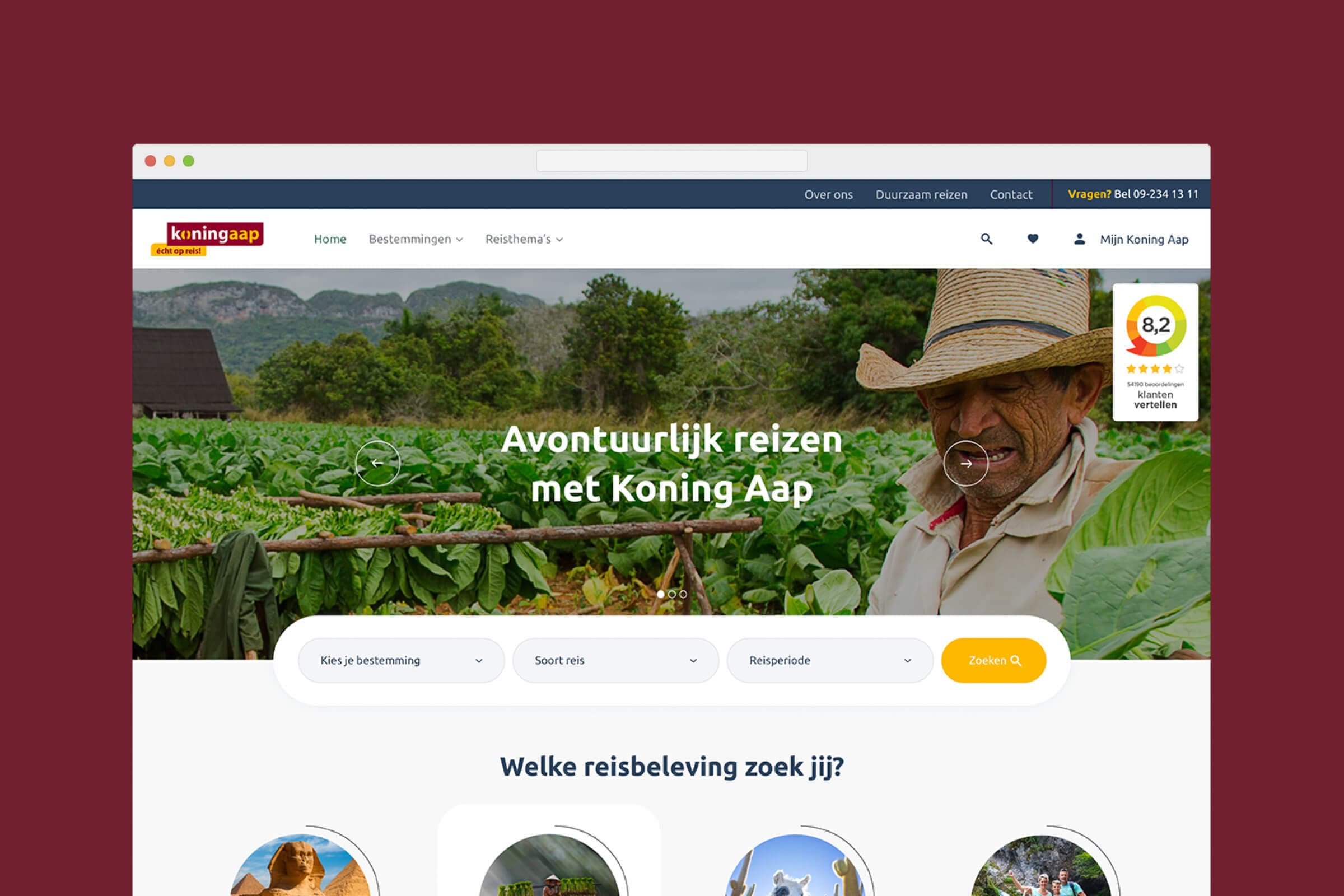 Website voor koning Aap