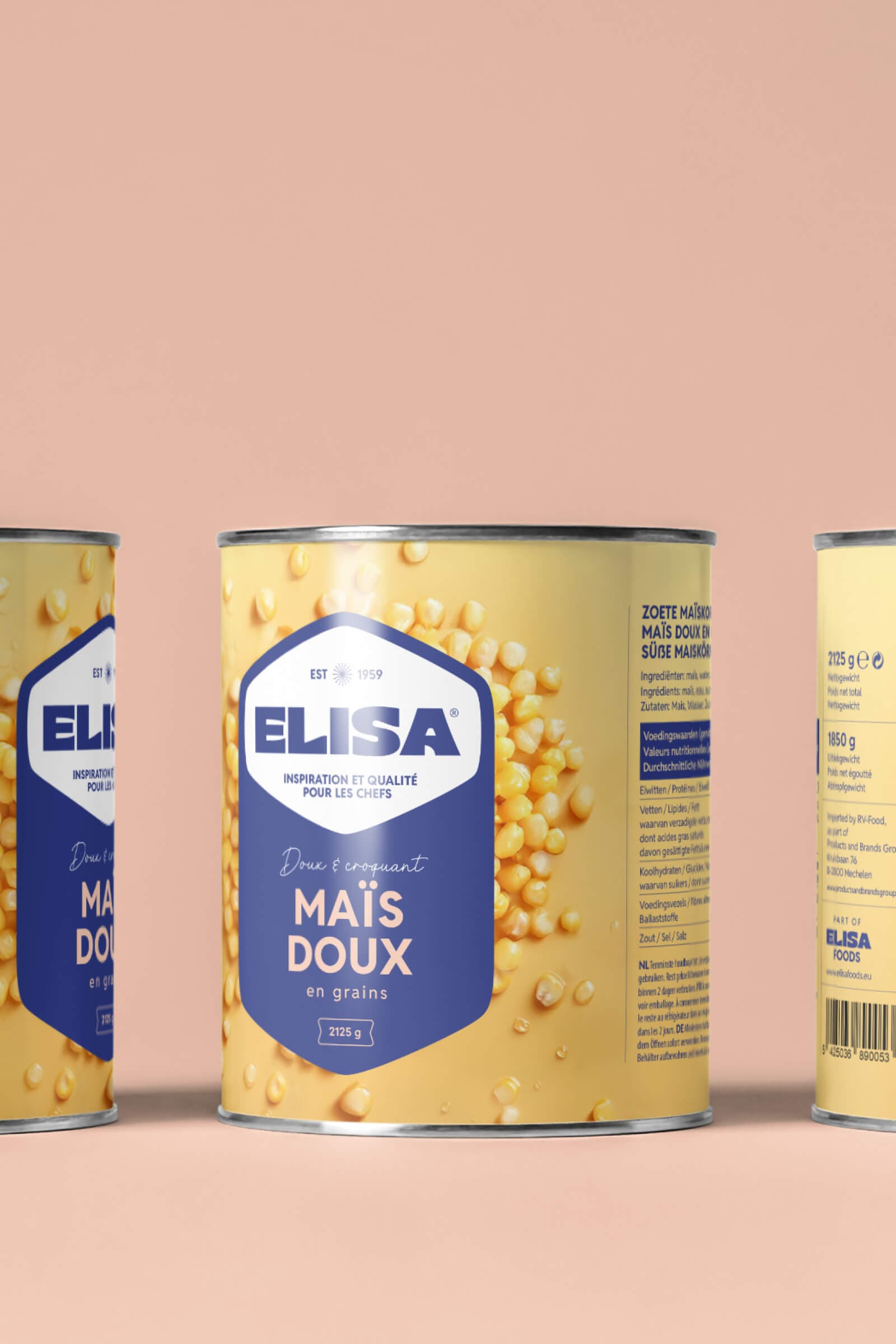 Labels voor maïsblikken voor Elisa Foods