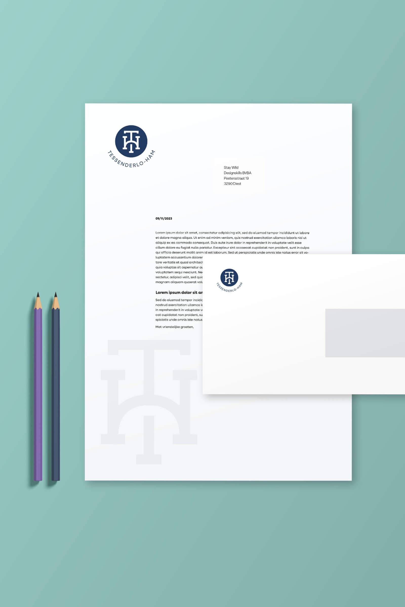 Briefpapier en enveloppen in branding Tessenderlo-Ham