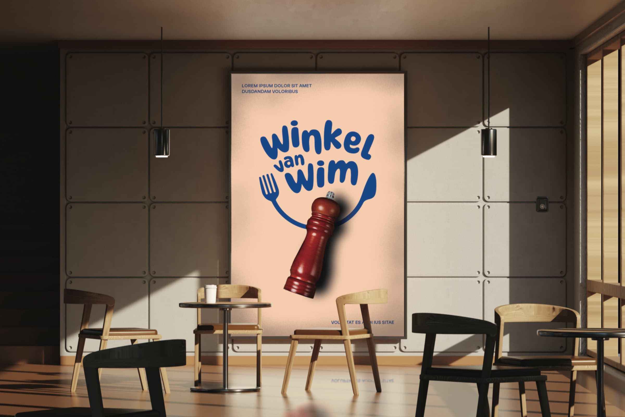 Ledwall in restaurant voor Winkel van Wim